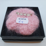 Pink Fluffy Knitted Flower Brooch - by Lynn Ramsbottom - Irresistible Felt