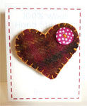 Wool Heart Brooches - by Lucy Jackson