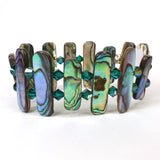 Paua Shell Long Strips Bracelet With Crystals - by Mhairi Sim - Girl Paua