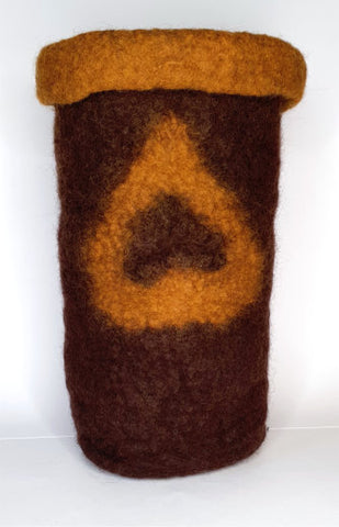 Brown Felted Vase- by Lynn Ramsbottom - Irresistible Felt