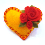 Flower Heart Felt Brooches - by Lucy Jackson