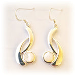 Mother of Pearl in Silver Frame Earrings - by Mhairi Sim - Girl Paua